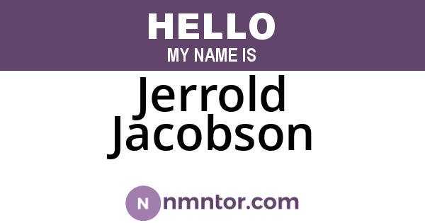 Jerrold Jacobson