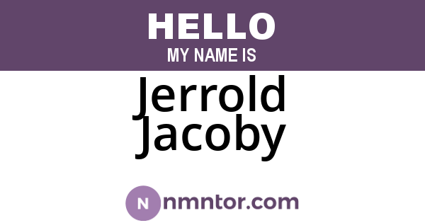 Jerrold Jacoby