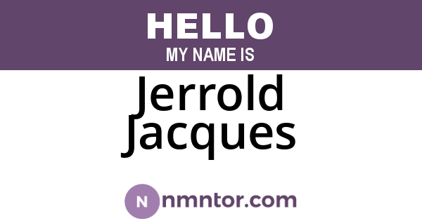 Jerrold Jacques