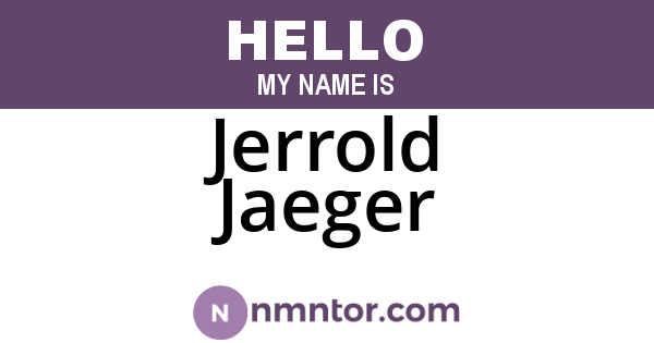 Jerrold Jaeger