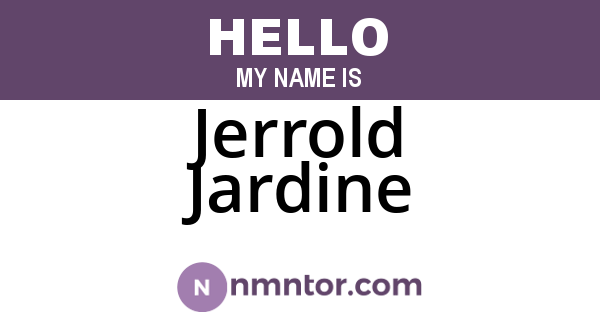 Jerrold Jardine