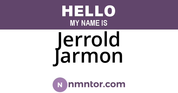 Jerrold Jarmon