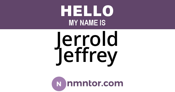 Jerrold Jeffrey
