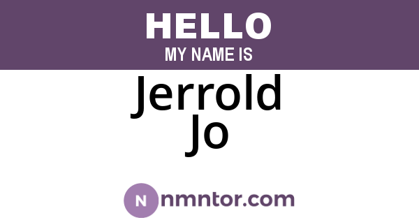 Jerrold Jo