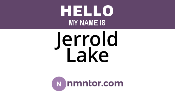 Jerrold Lake