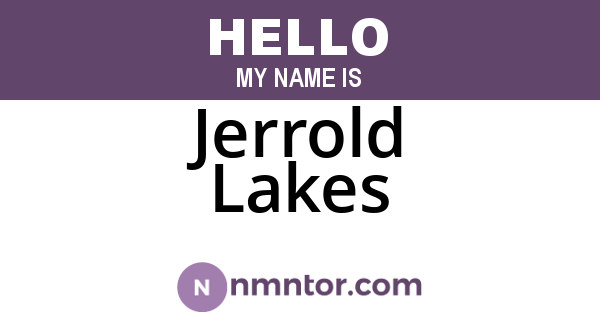 Jerrold Lakes