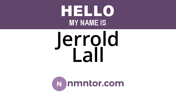 Jerrold Lall