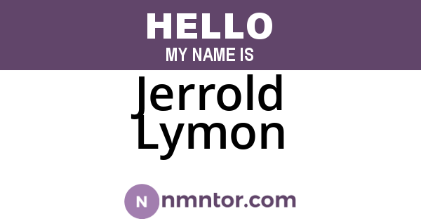 Jerrold Lymon