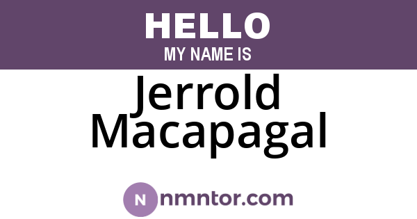 Jerrold Macapagal