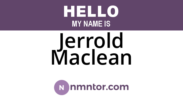 Jerrold Maclean
