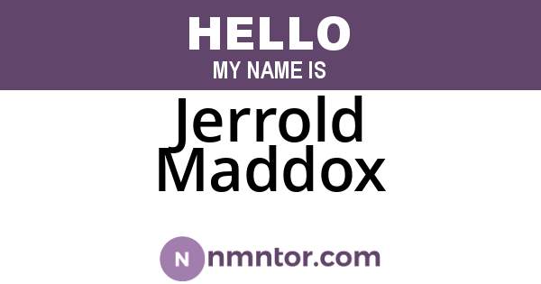 Jerrold Maddox