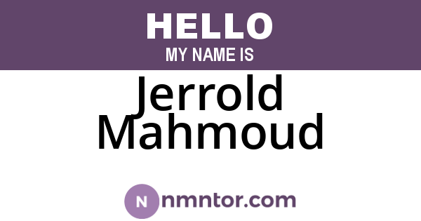 Jerrold Mahmoud