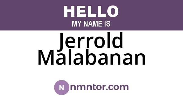 Jerrold Malabanan