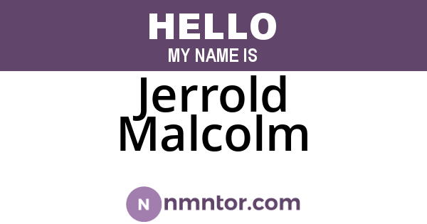 Jerrold Malcolm