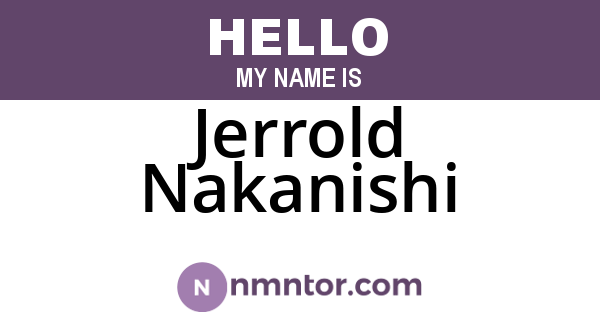 Jerrold Nakanishi