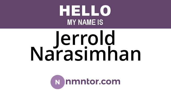 Jerrold Narasimhan