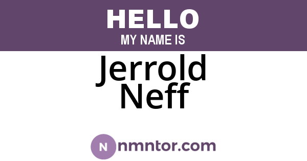 Jerrold Neff