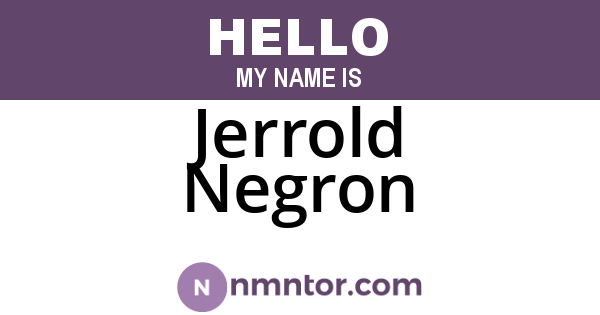 Jerrold Negron