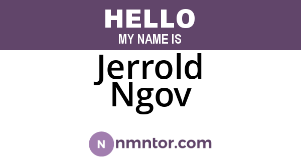 Jerrold Ngov