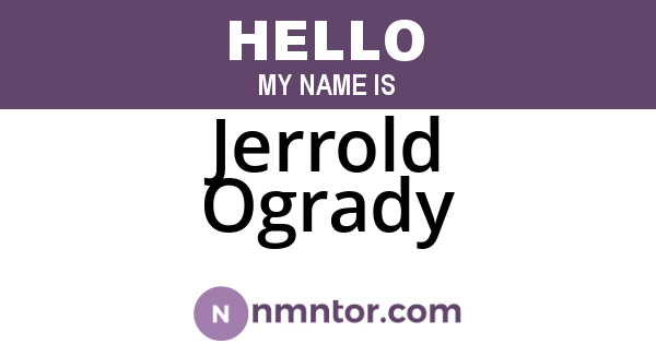 Jerrold Ogrady
