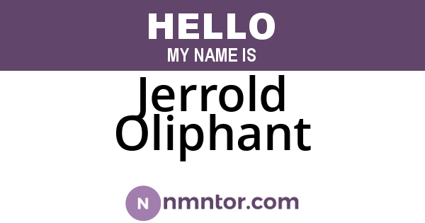 Jerrold Oliphant
