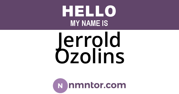 Jerrold Ozolins