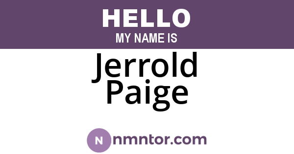 Jerrold Paige