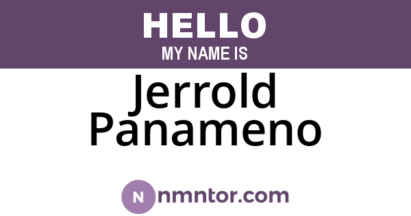 Jerrold Panameno