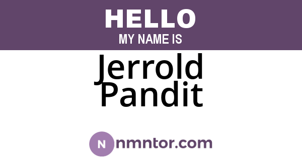Jerrold Pandit