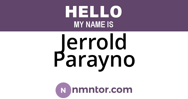 Jerrold Parayno