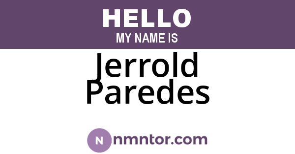Jerrold Paredes