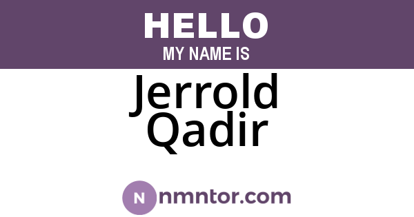 Jerrold Qadir