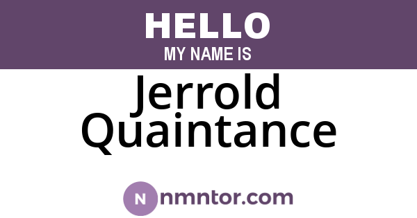 Jerrold Quaintance