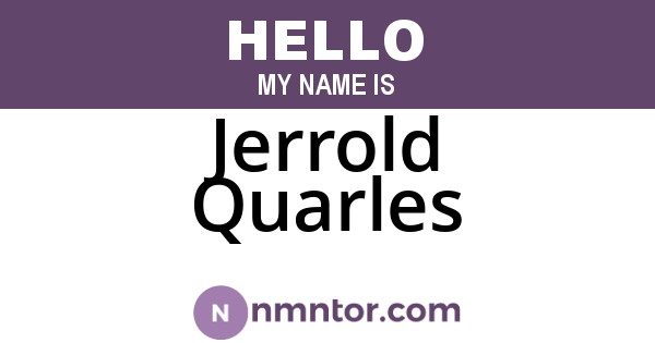 Jerrold Quarles