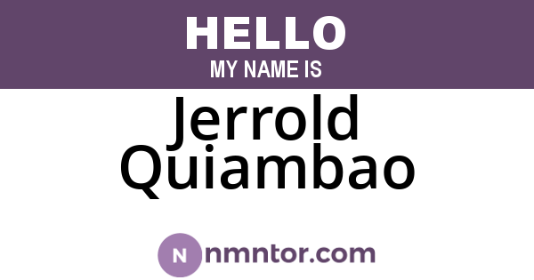 Jerrold Quiambao