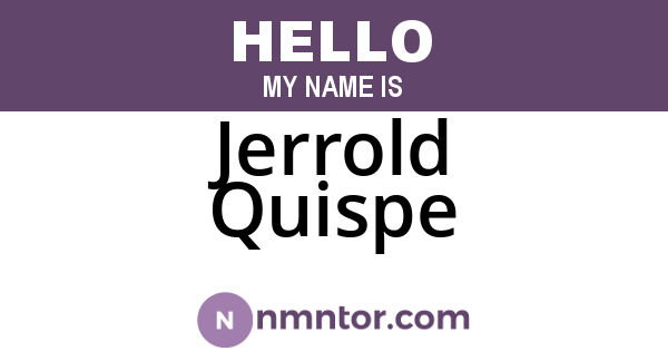 Jerrold Quispe