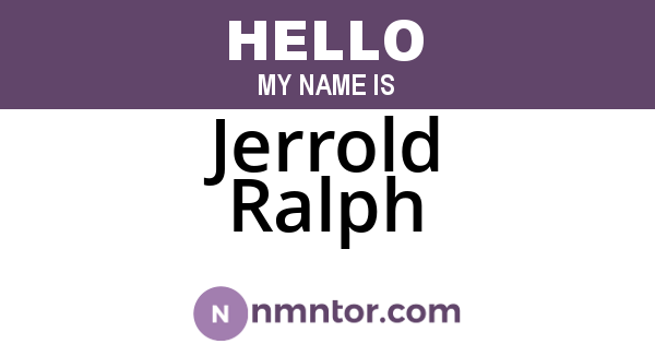 Jerrold Ralph