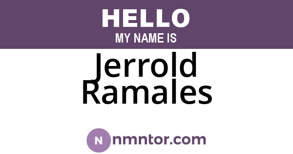 Jerrold Ramales