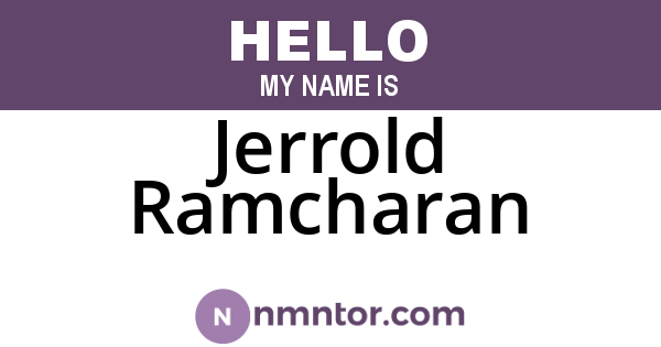 Jerrold Ramcharan
