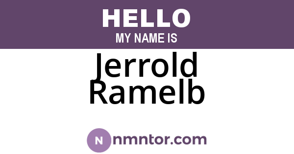 Jerrold Ramelb