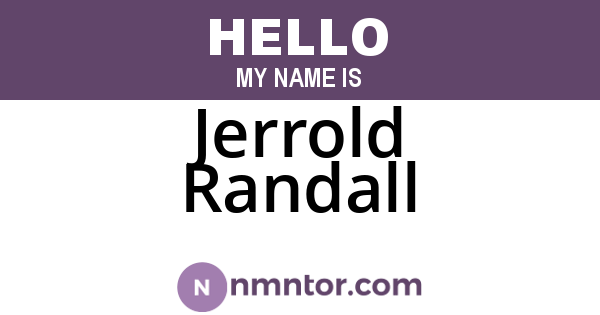 Jerrold Randall