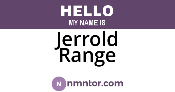 Jerrold Range