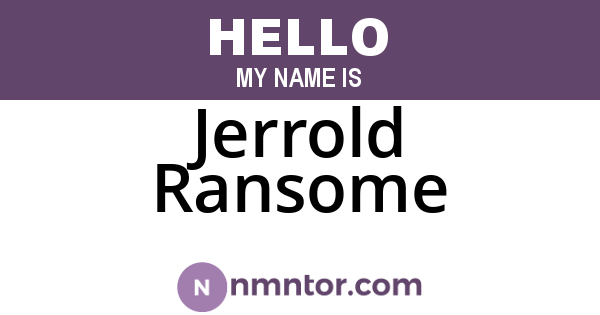 Jerrold Ransome
