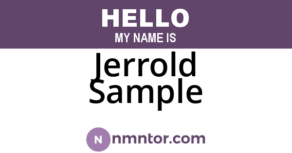 Jerrold Sample