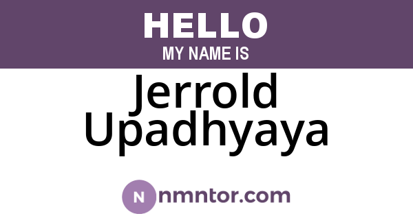 Jerrold Upadhyaya