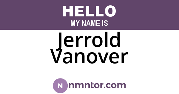 Jerrold Vanover