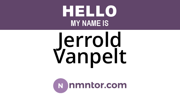 Jerrold Vanpelt