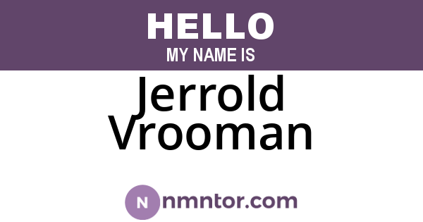 Jerrold Vrooman