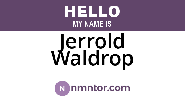 Jerrold Waldrop