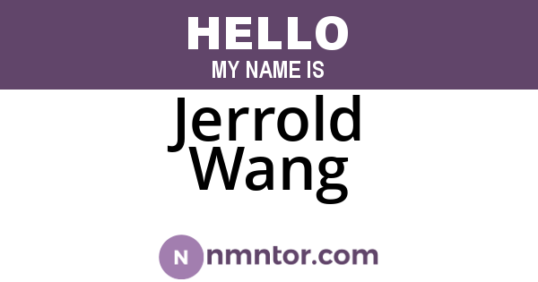 Jerrold Wang